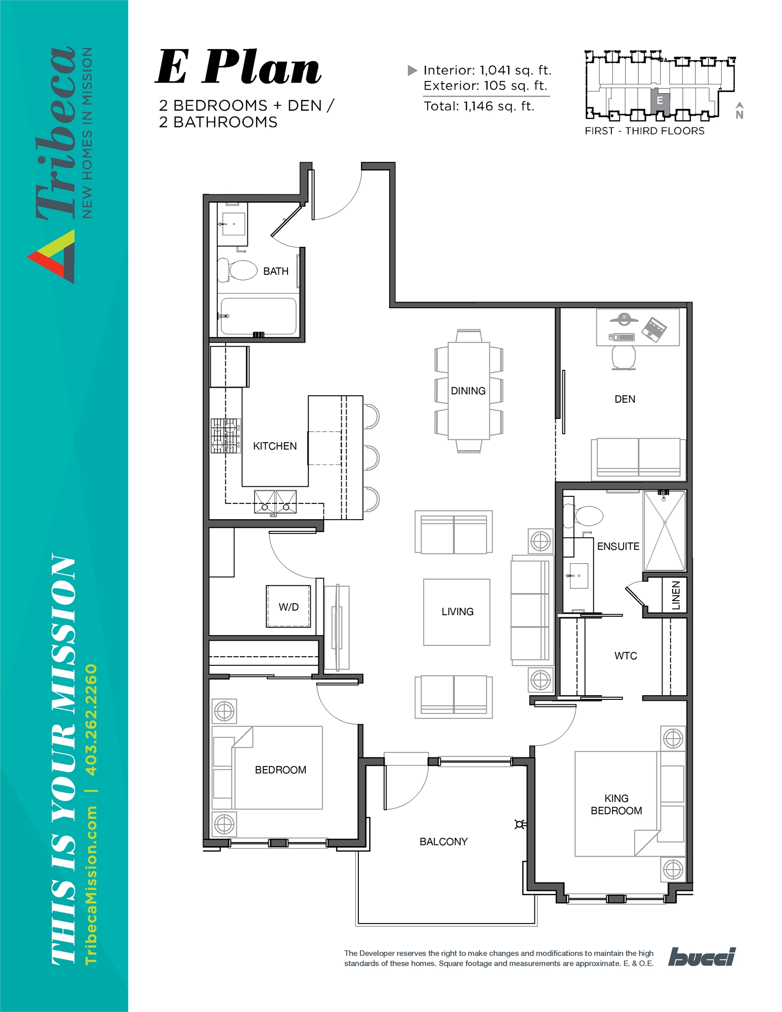 Tribeca Condos Plan E Floor Plan, Calgary AB Livabl