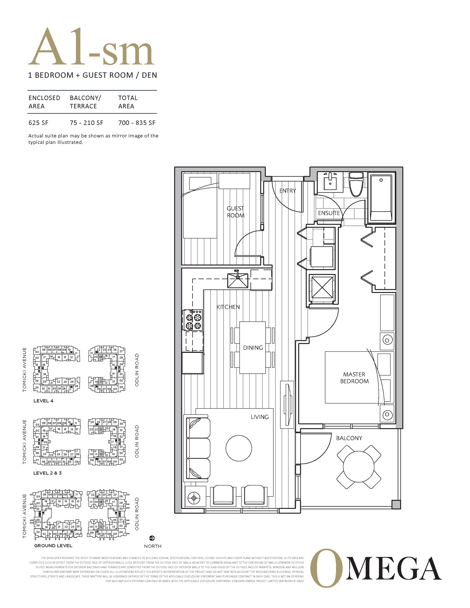 OMEGA Condos A1sm Floor Plan, Richmond BC Livabl