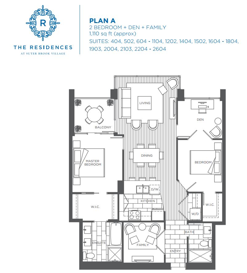 The Residences at Suter Brook Village A Floor Plan, Port Moody BC