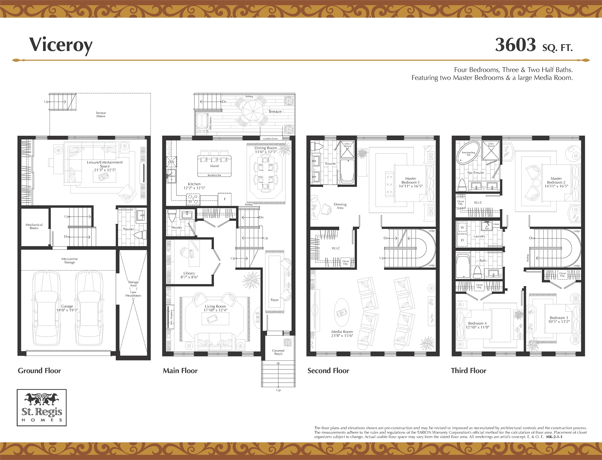 Mission Hill on Bayview Viceroy Floor Plan, Richmond Hill ON Livabl