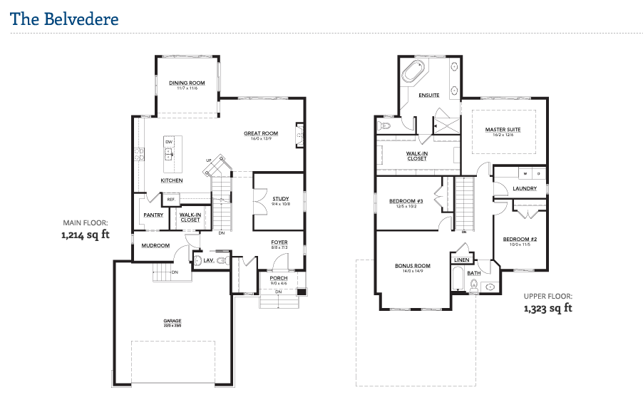 West Grove Estates by Crystal Creek Homes Inc. Belvedere Floor