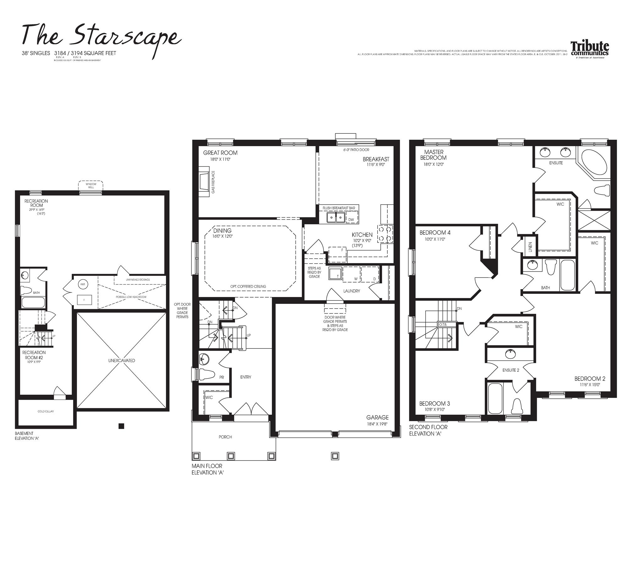 Landscapes of Sandringham Community The Starscape Floor Plans and