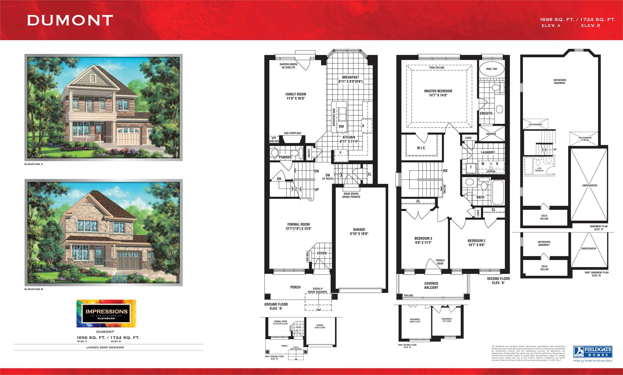 Impressions of Kleinburg Dumont Floor Plan, Vaughan ON Livabl