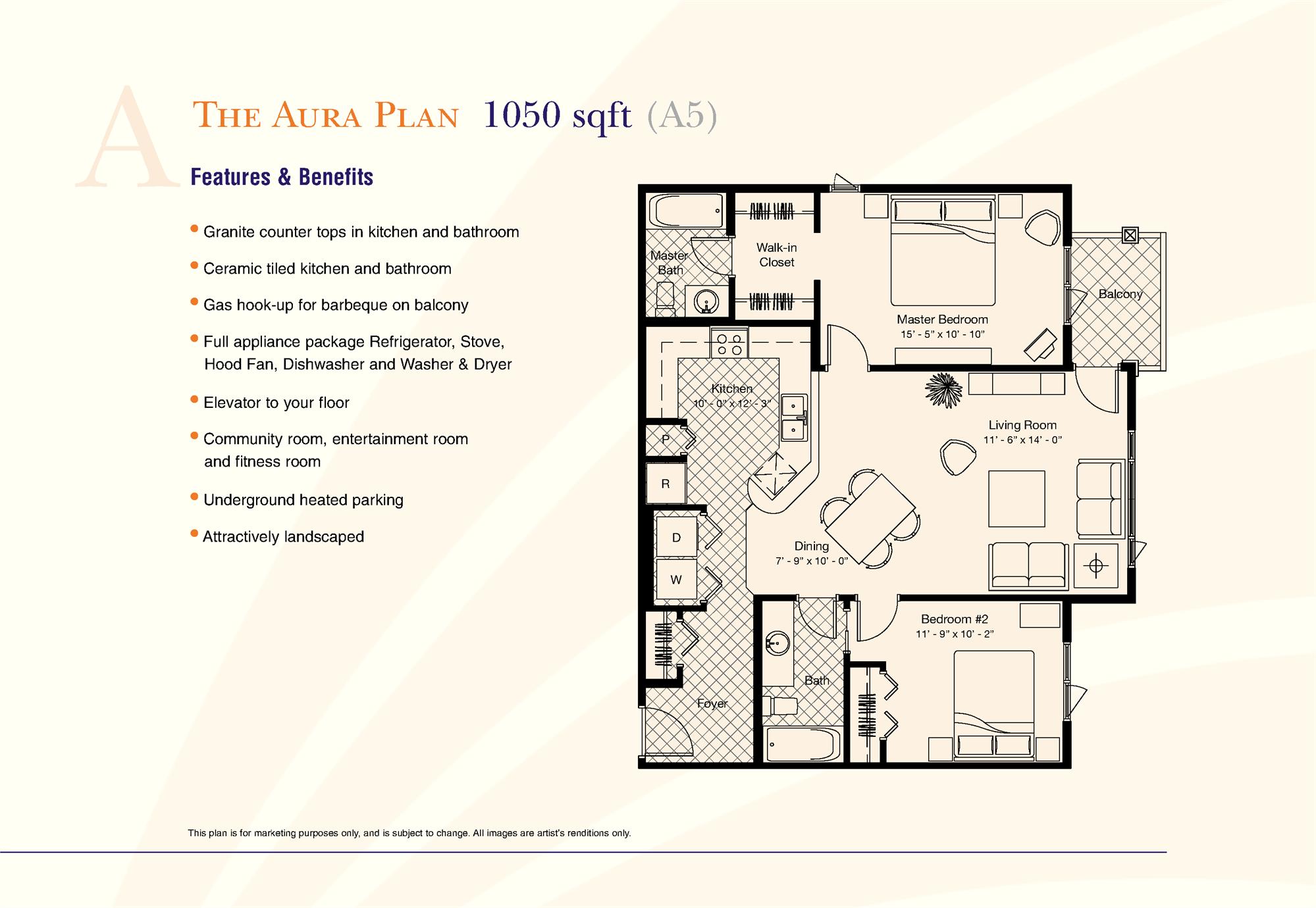 Swan Landing at Rocky Ridge Condo Apartments Aura Floor Plan, Calgary