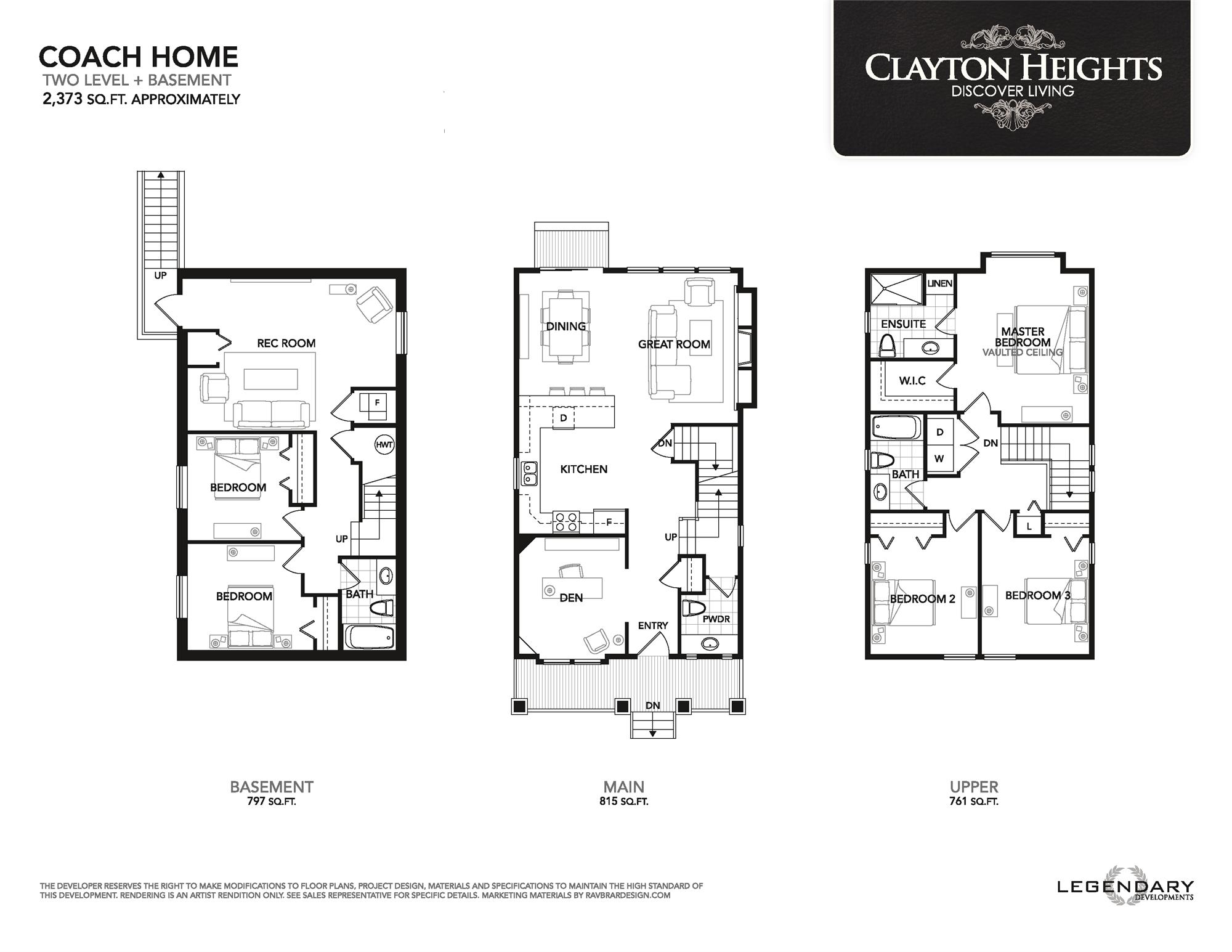Clayton Heights Lot 18 Three Level Coach Home, Surrey BC Livabl