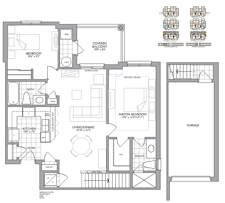 Urban Townhomes at the Neighbourhoods of Oak Park 2F Floor Plans