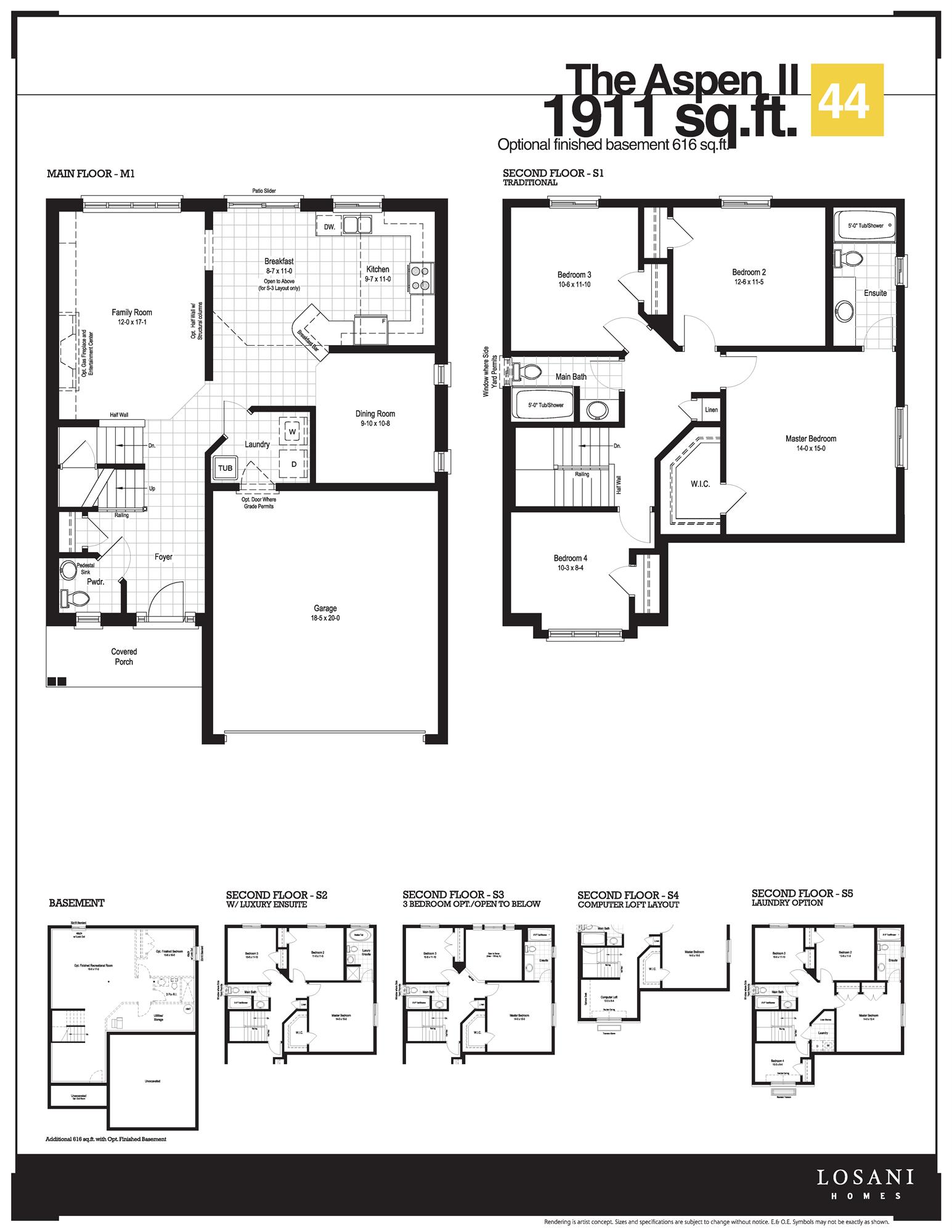 Doon Creek by Losani Homes Aspen II Floor Plan, Kitchener ON Livabl