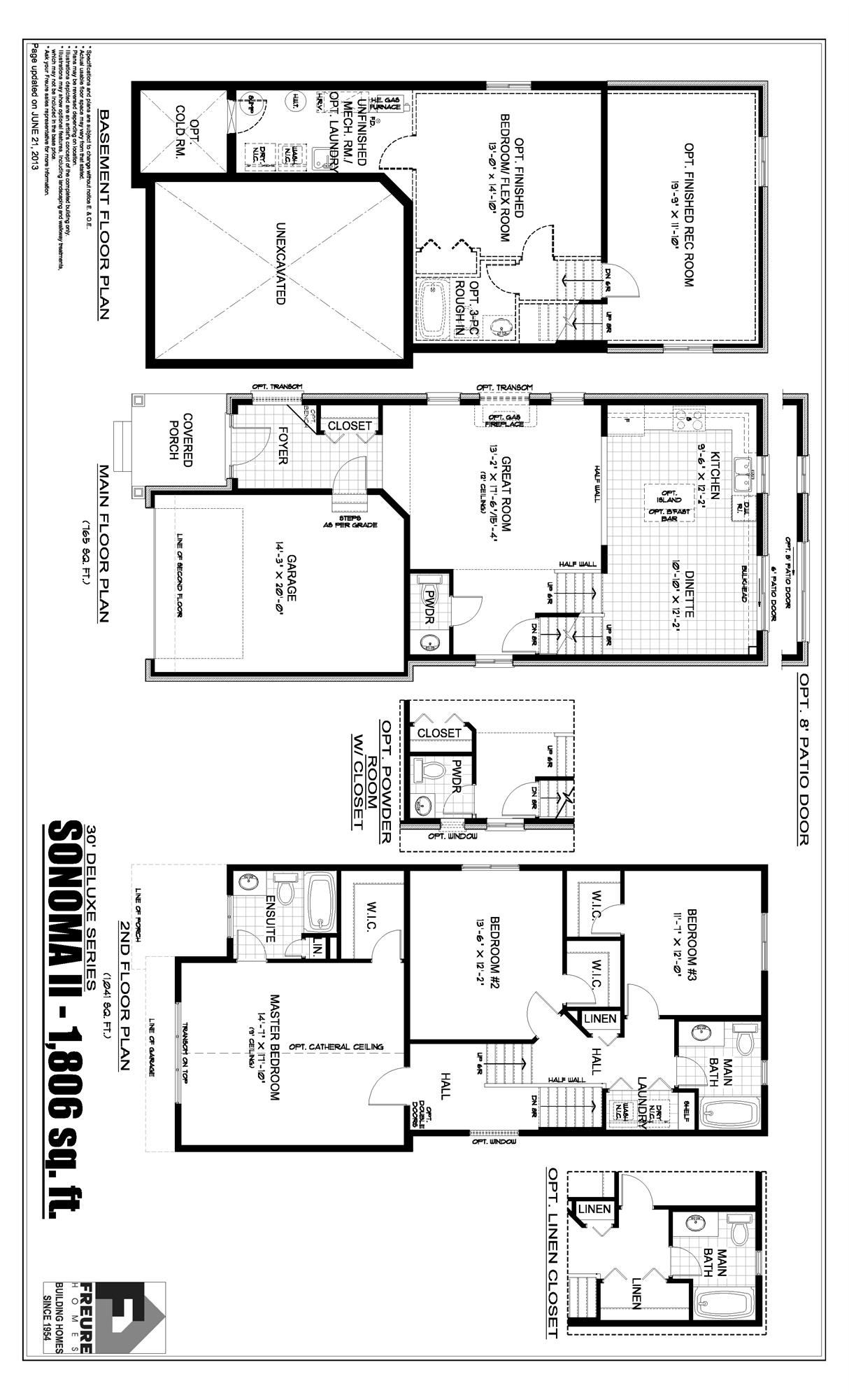 Highland Ridge by Freure Homes Sonoma II Deluxe Floor Plans and Pricing