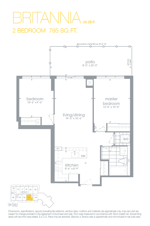Downtown Erin Mills Condominiums Britannia Floor Plan, Mississauga ON