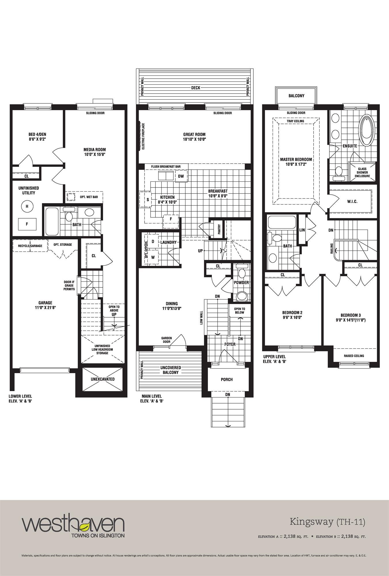 Westhaven Kingsway Floor Plans and Pricing