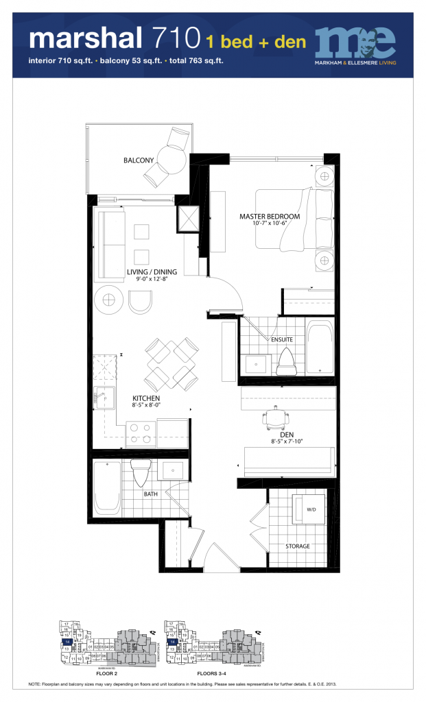 ME Living Condos Marshall 710 Floor Plan, Toronto ON Livabl