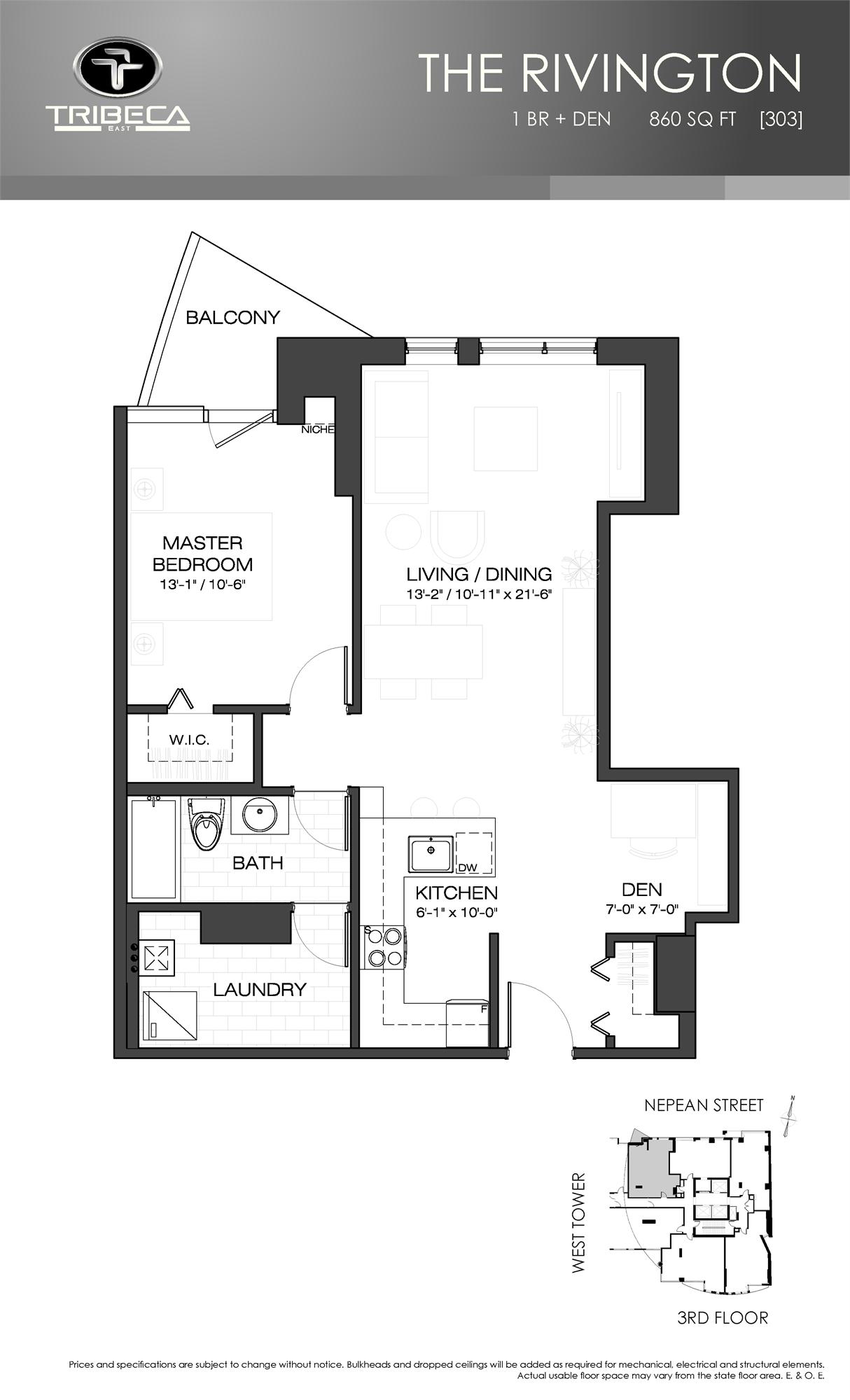 Tribeca East Condos The Rivington Floor Plan, Ottawa ON Livabl