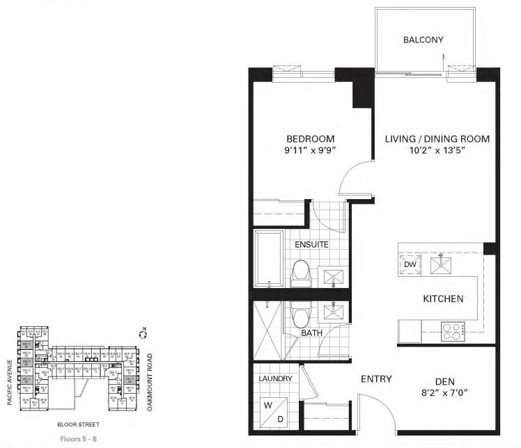The Beresford floor plan at HighPark Condominiums in Toronto, ON