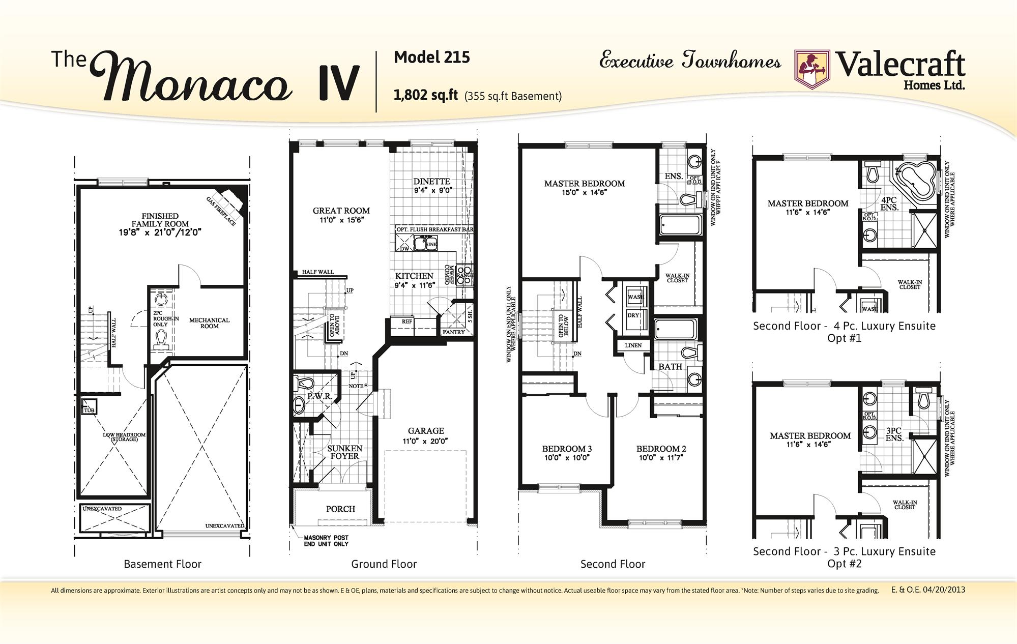 Bradley Estates Monaco IV Floor Plans and Pricing