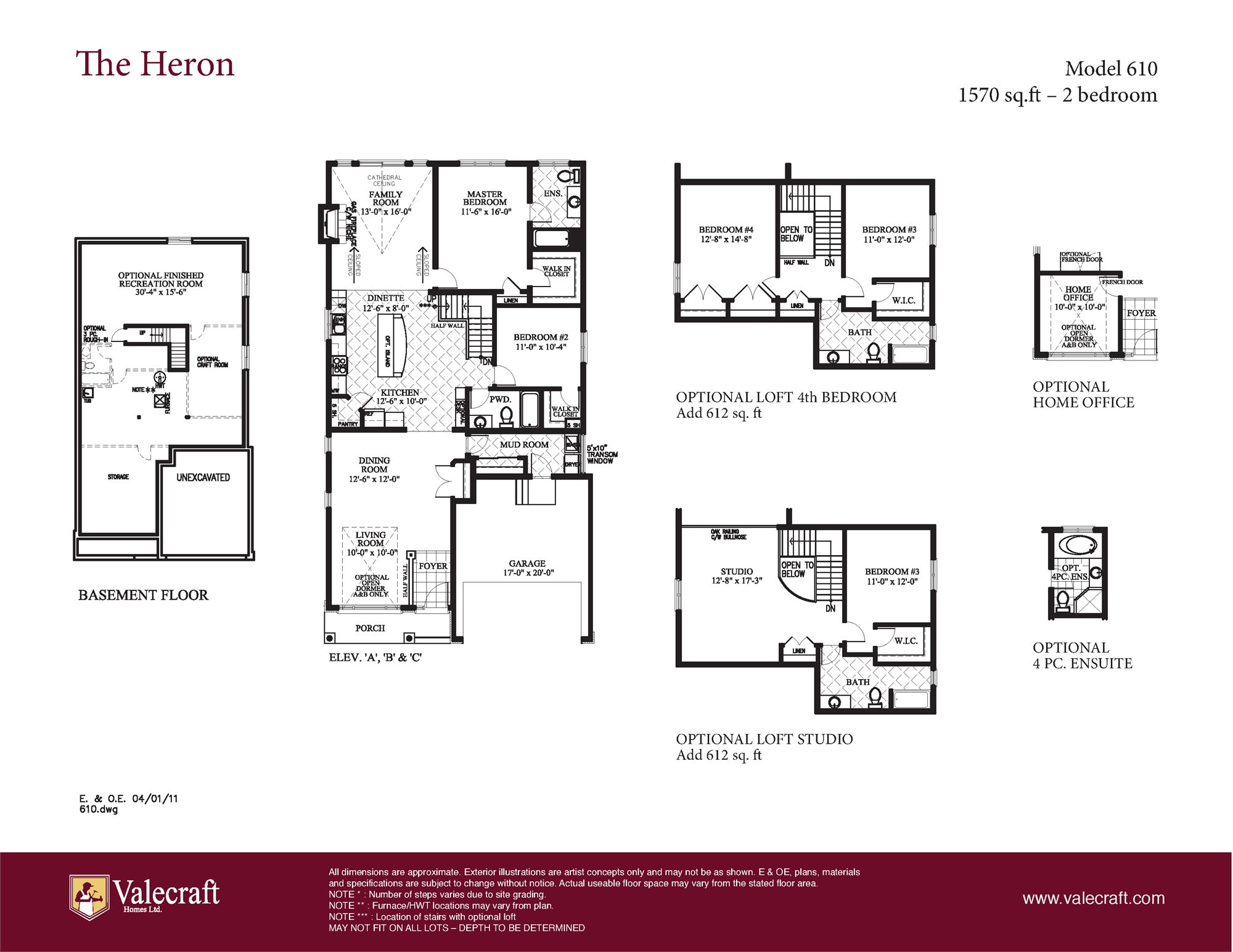 Bradley Estates Heron Floor Plans and Pricing