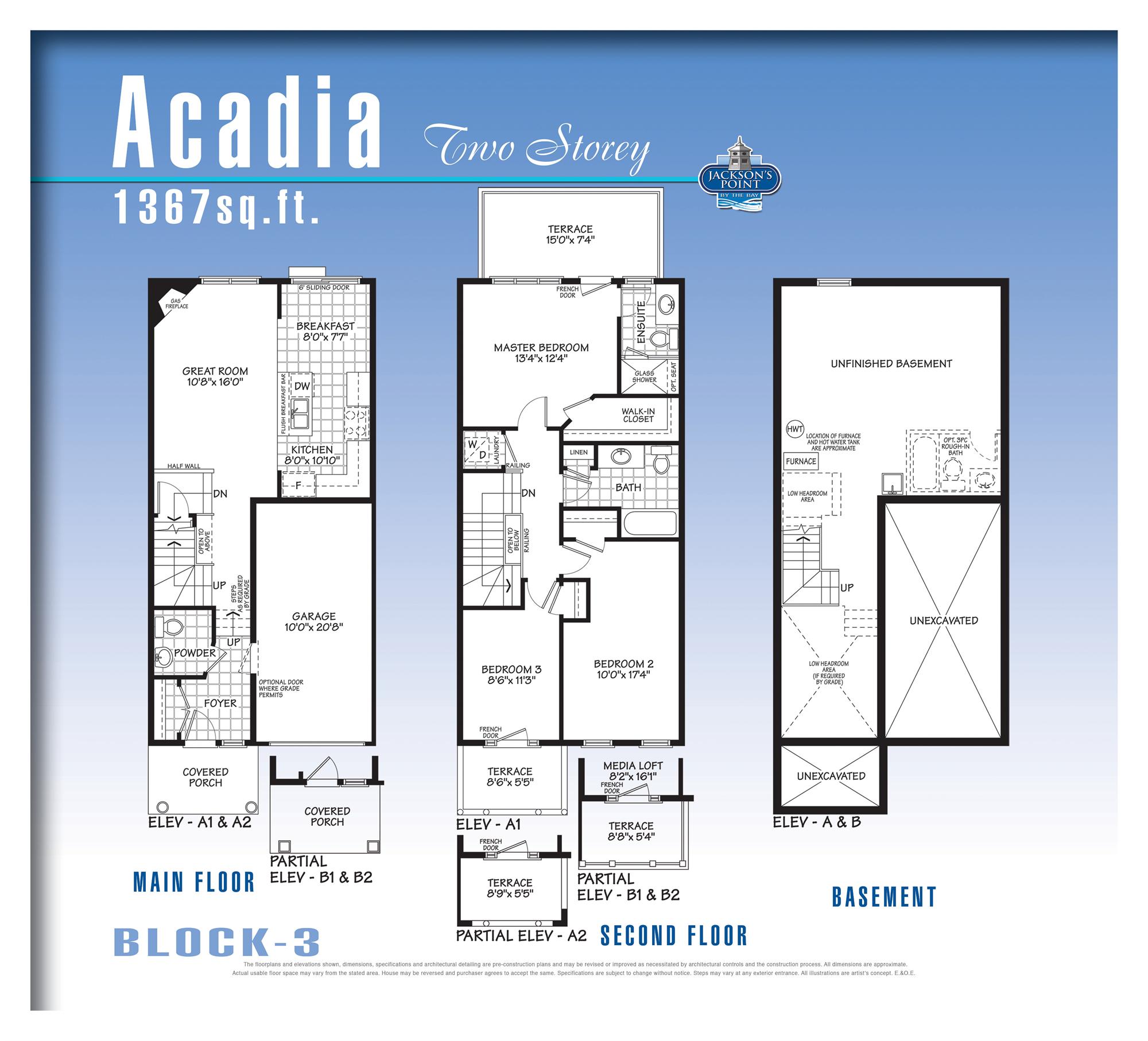 Jackson's Point By The Bay Acadia Floor Plans and Pricing