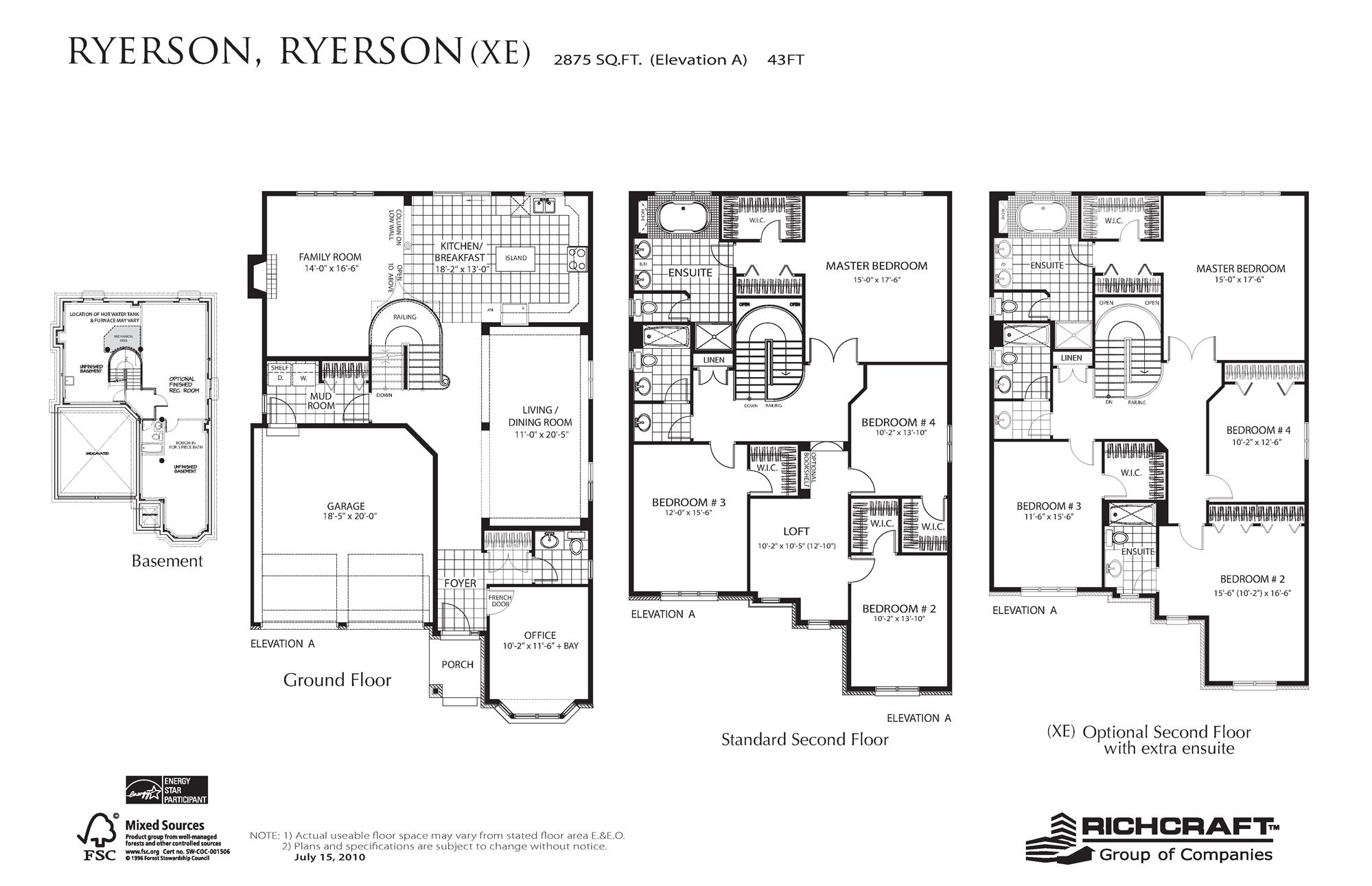 The Landing at Riverside South The Ryerson Floor Plan, Ottawa ON Livabl