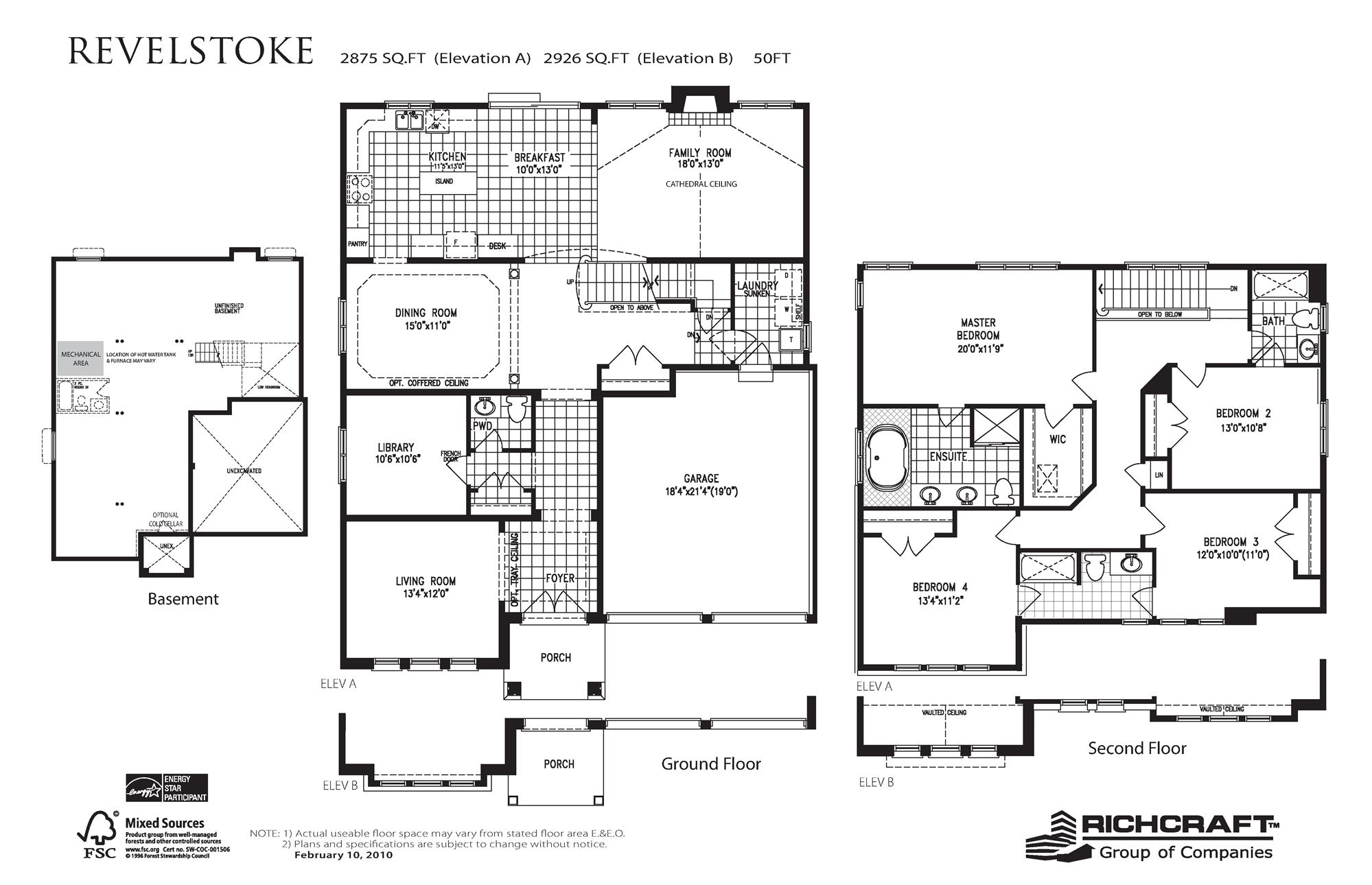 The Landing at Riverside South The Revelstoke Floor Plan, Ottawa ON