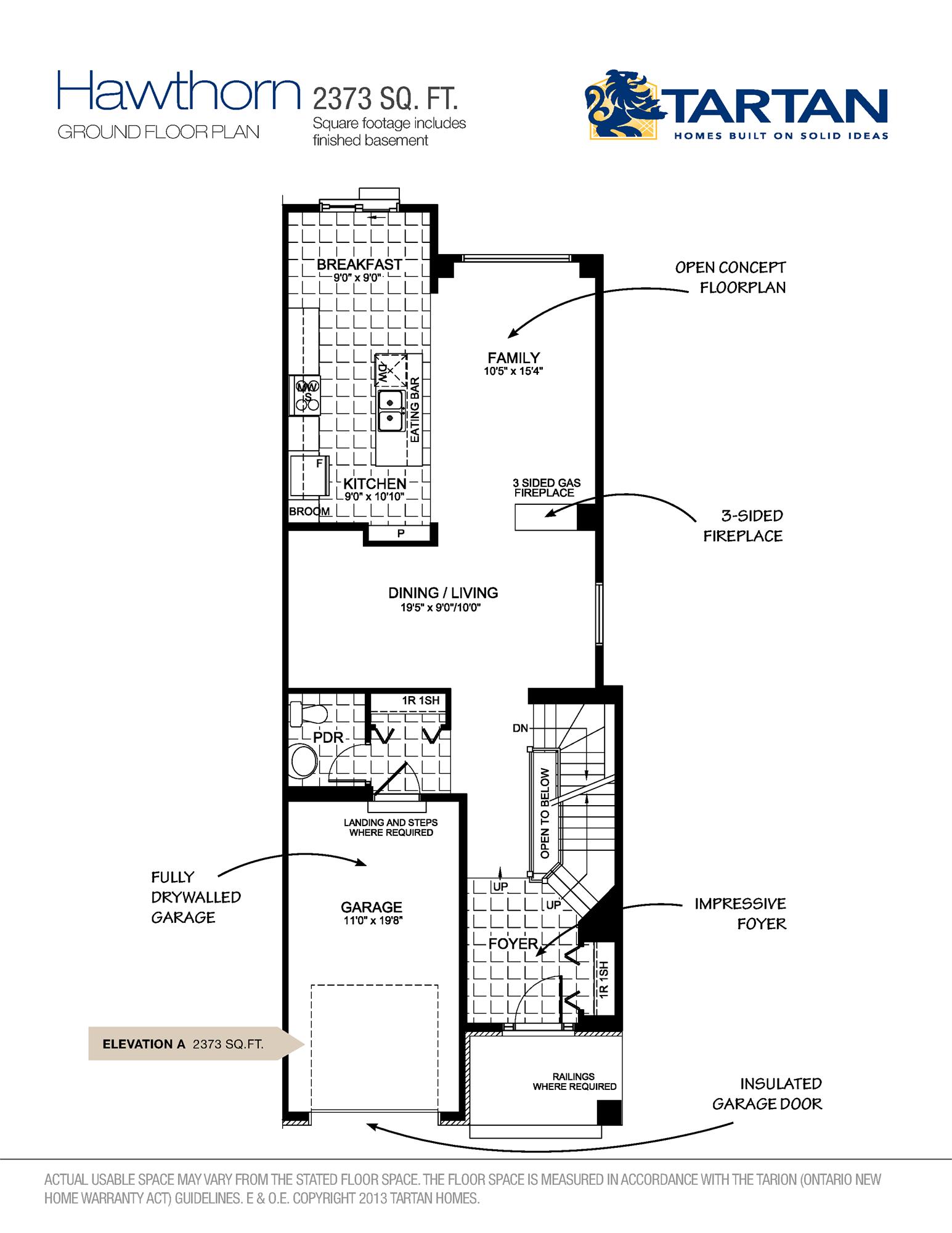 Findlay Creek Village (Tartan) - Hawthorn Floor Plan, Ottawa ON | Livabl