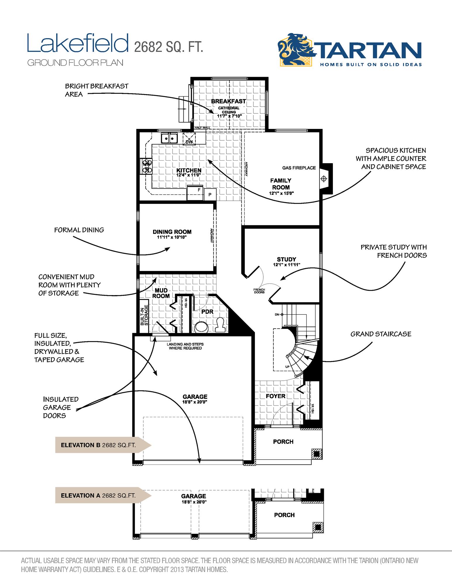 Lakefield floor plan at Findlay Creek Village (Tartan) in Ottawa, ON