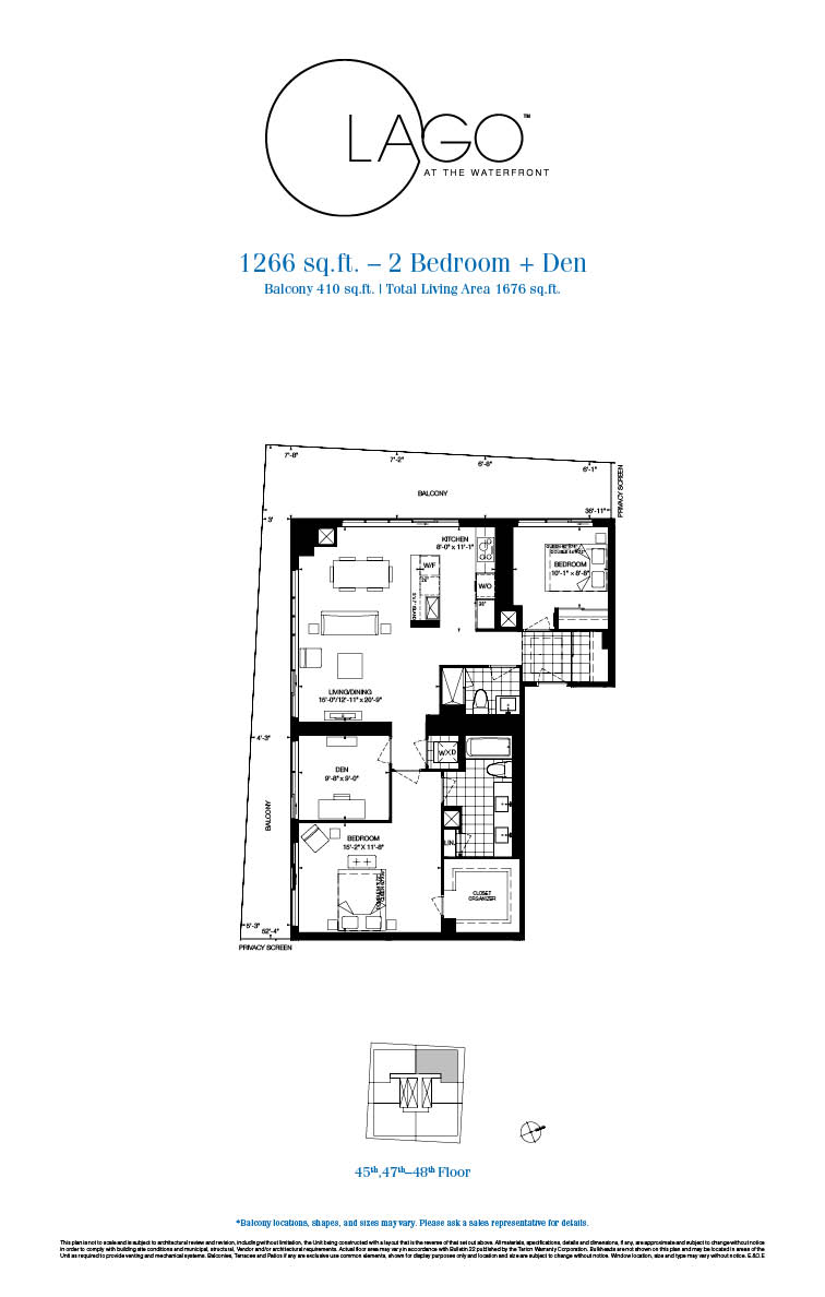 Lago Condos Suite 1266 Floor Plans and Pricing