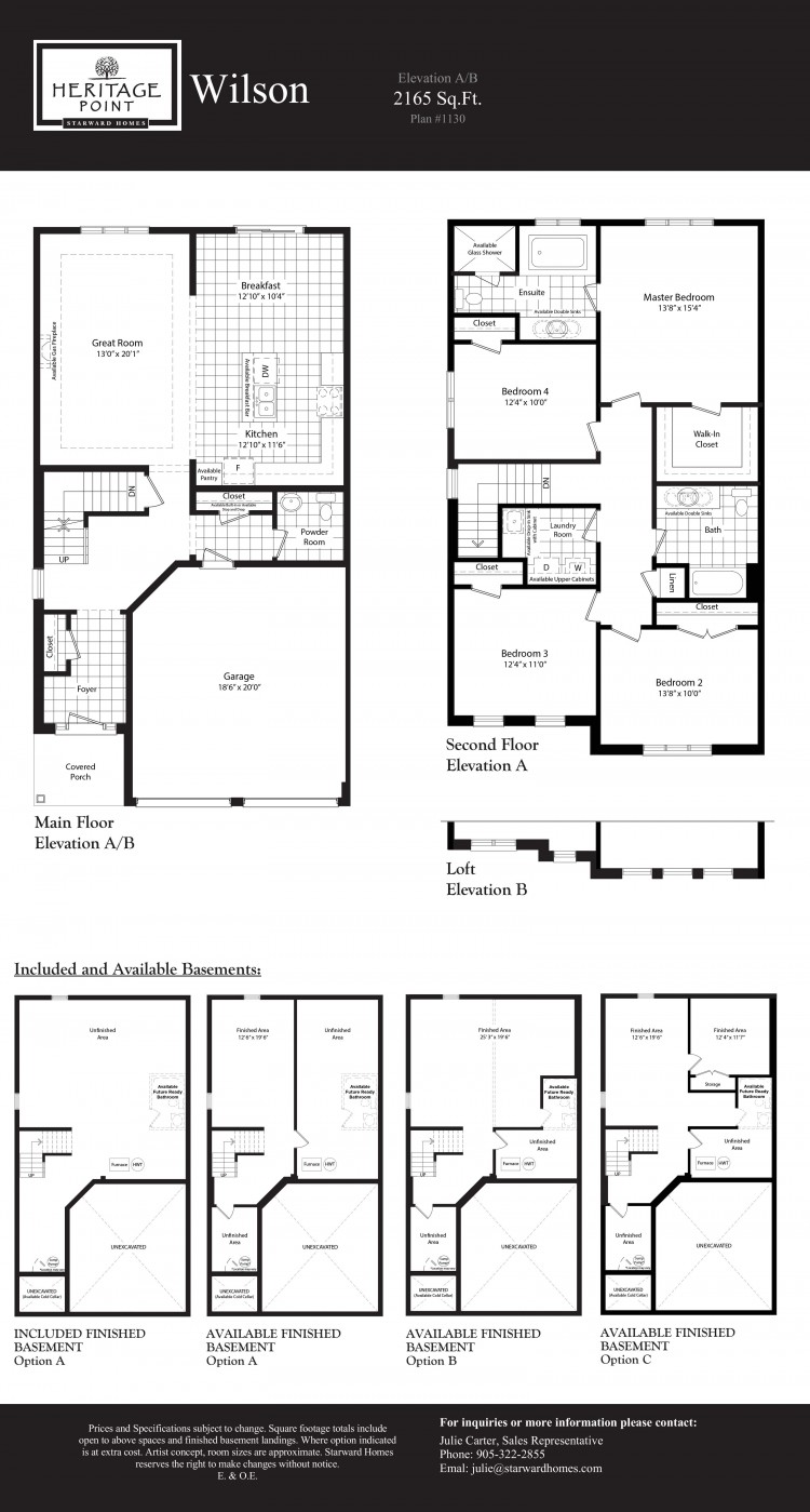 Heritage Point Wilson Floor Plan, St. Catharines ON Livabl