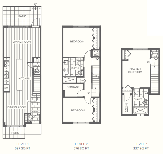 A floor plan at The St. Townhomes in Vancouver, BC