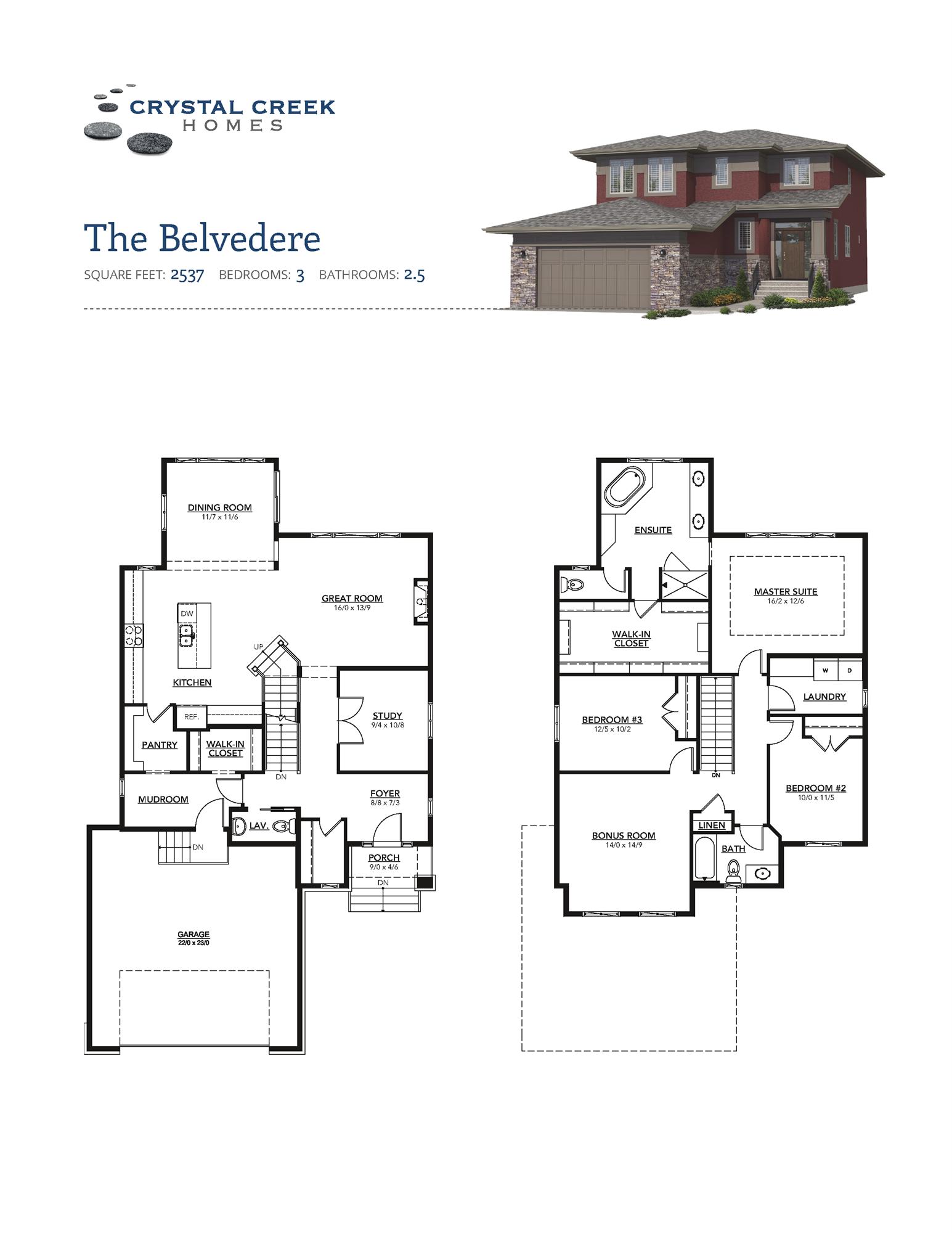 Timberline Estates by Crystal Creek Homes Belvedere Floor Plan