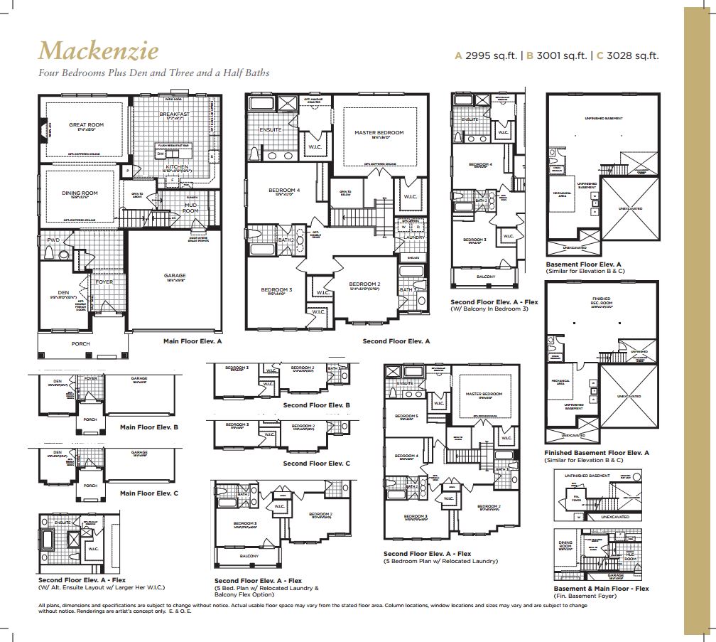 Mackenzie floor plan at Parkside at Arcadia in Ottawa, ON