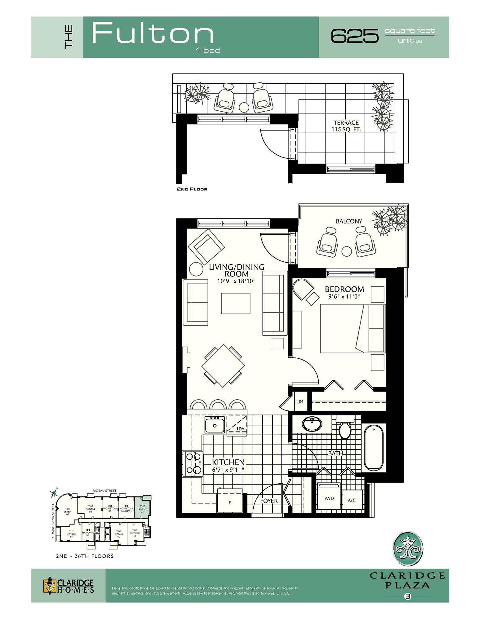 Claridge Plaza The Fulton Floor Plan, Ottawa ON Livabl