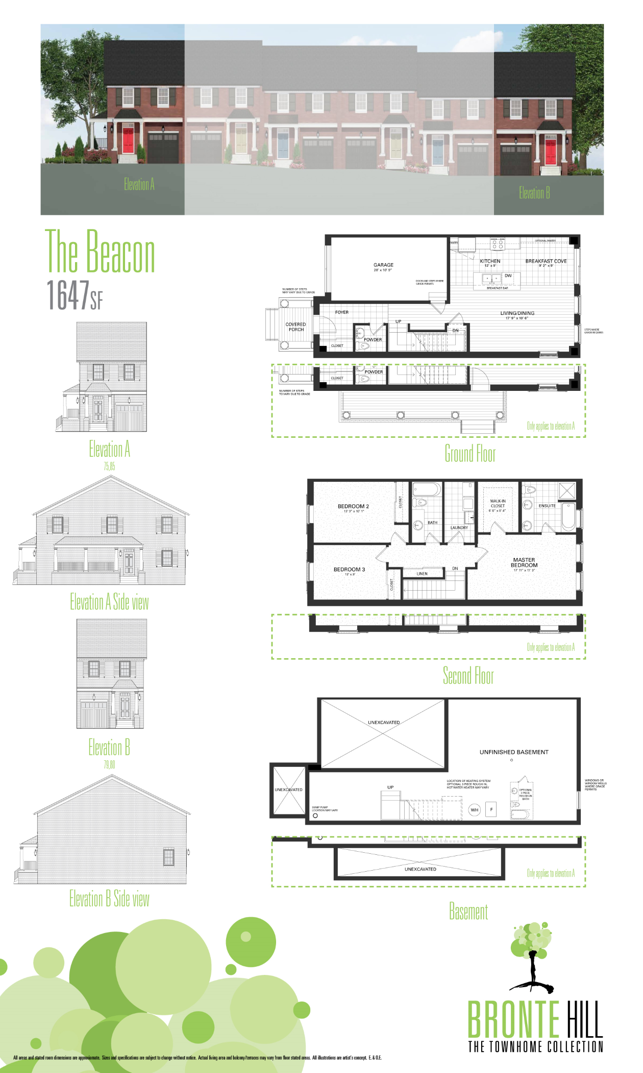 Bronte Hill Townhomes Beacon Floor Plan, Milton ON Livabl
