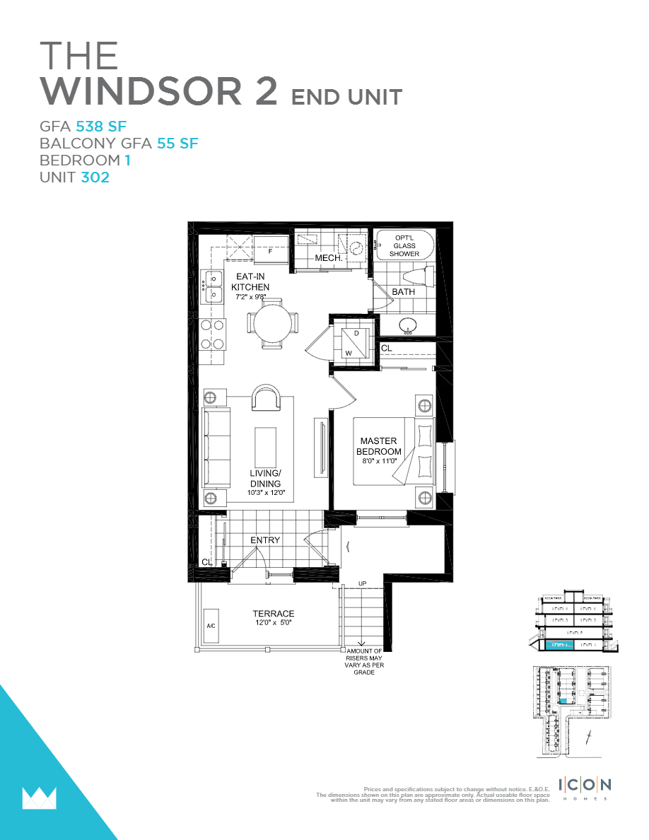 Royal York Urban Towns Windsor 2 (End) Floor Plan, Toronto ON Livabl