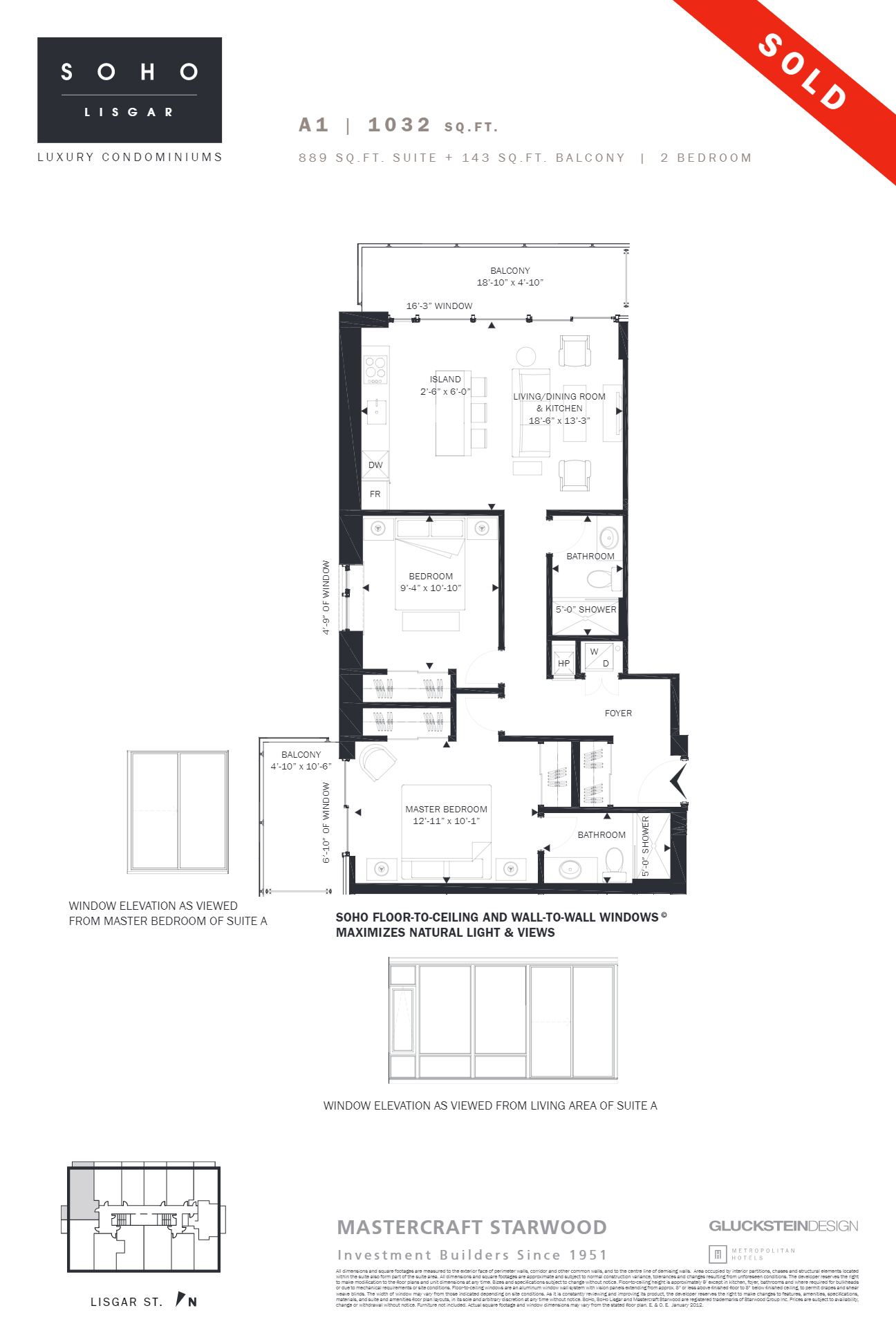 A1 floor plan at SoHo Lisgar in Ottawa, ON