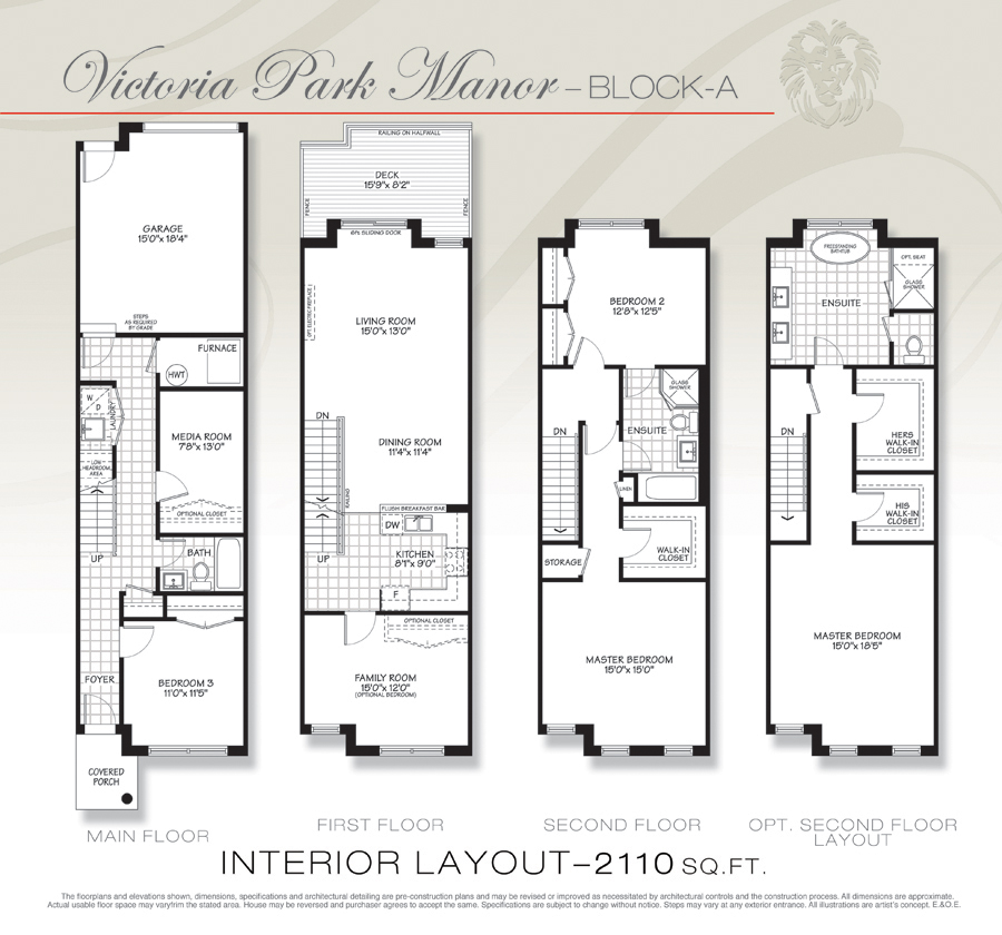 Havelock Town Manors Victoria Park Manor Interior Floor Plan, Markham