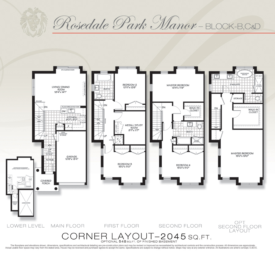 Havelock Town Manors Rosedale Park Manor Corner Floor Plan, Markham