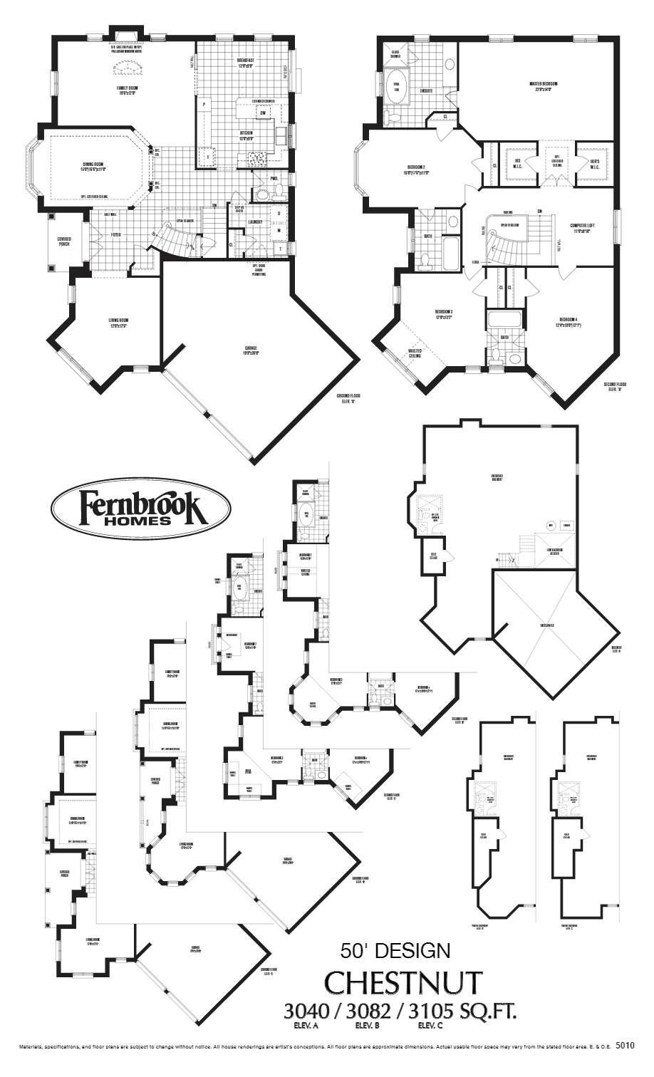 Chestnut C floor plan at The Chateaus in Halton Hills, ON