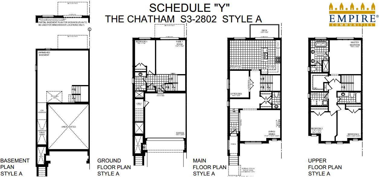 Eaton Square Townhomes The Chatham Floor Plan, Markham ON Livabl