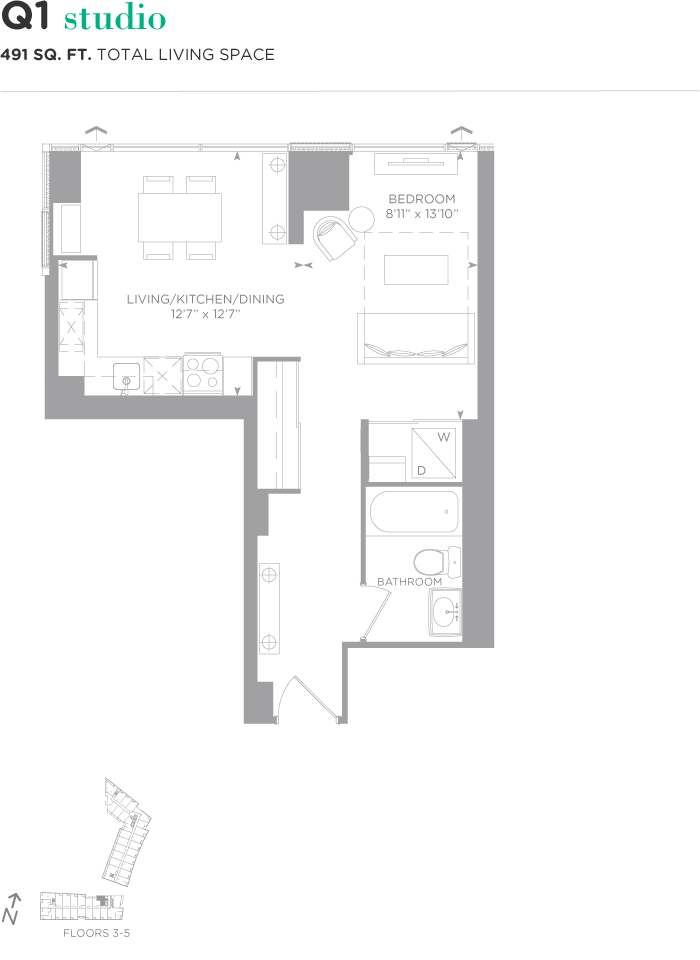 Canary Park Condos Q1 Floor Plan, Toronto ON Livabl