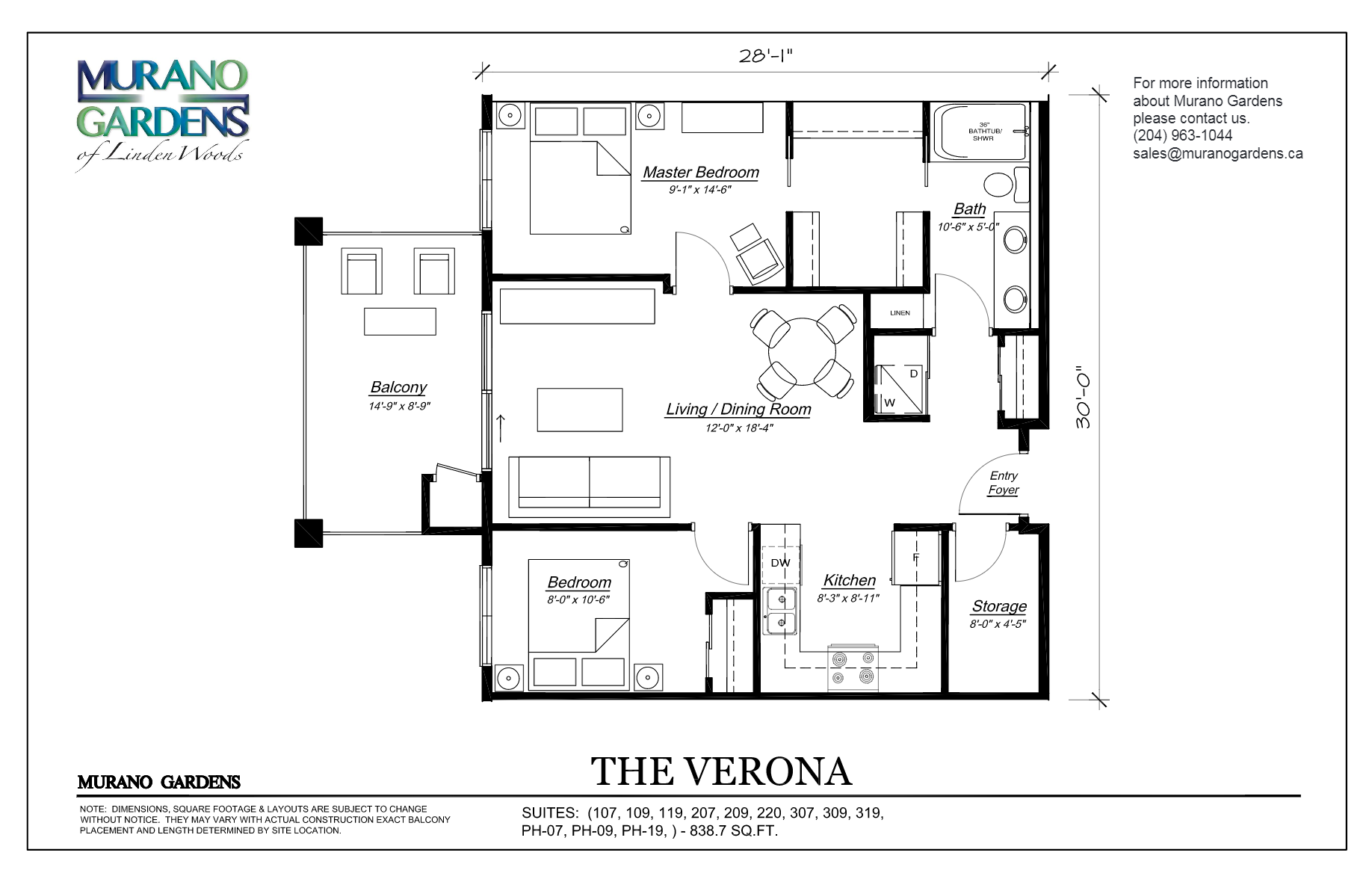 Residence PH 9 at Murano Gardens of Linden Woods in Winnipeg, MB