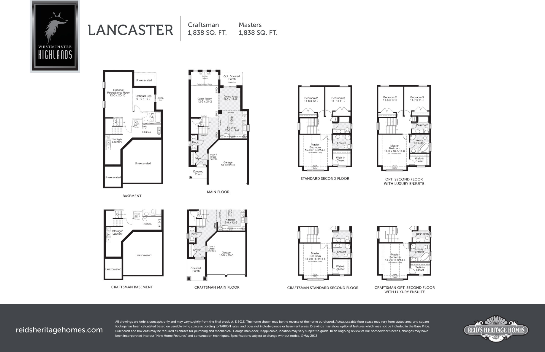 Westminster Highlands Lancaster Floor Plans and Pricing