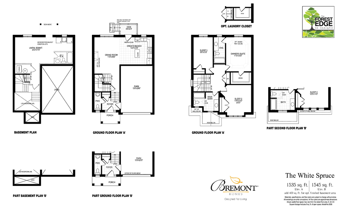 Forest Edge The White Spruce Floor Plans and Pricing
