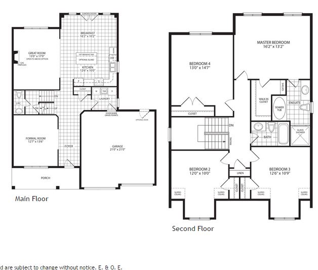 Bristol II floor plan at Mayberry Estates in ON