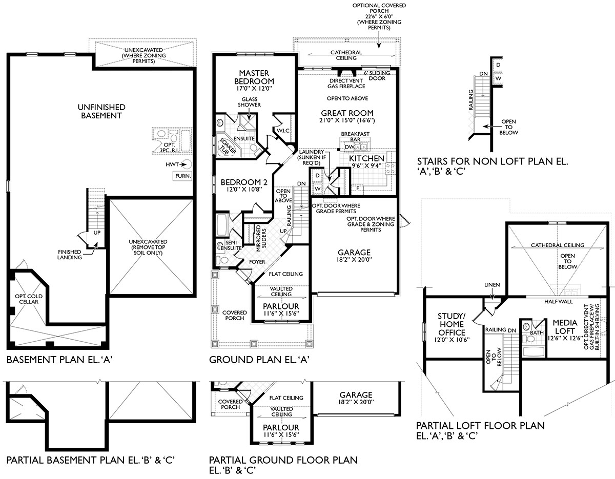 The Moss floor plan at Hedge Road Landing Jackson’s Point in ON
