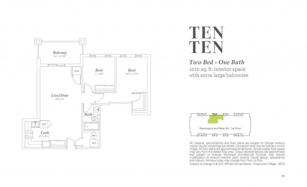 Greenwich Village Ten Ten Floor Plan, Barrie ON Livabl