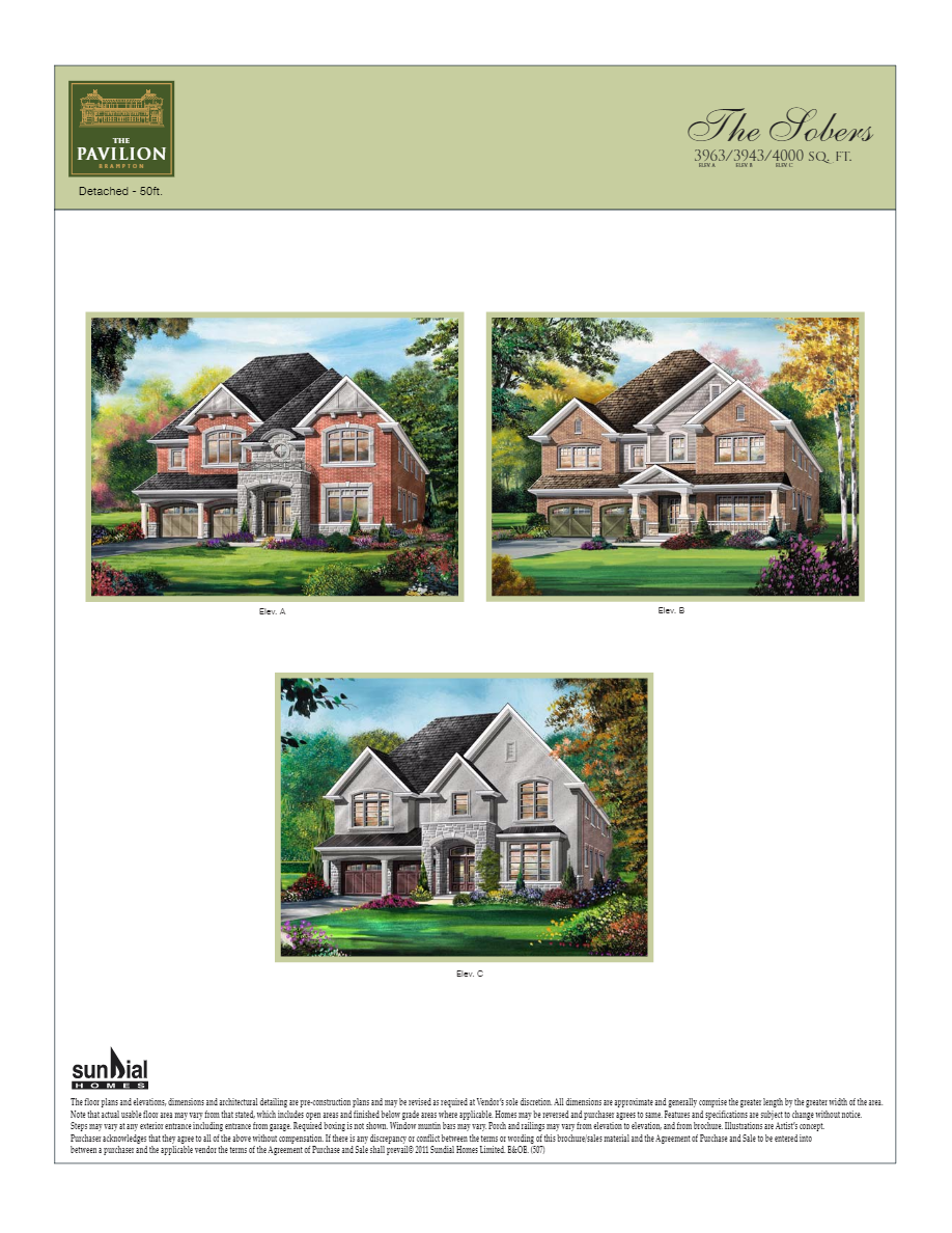 The Estates at The Pavilion The Sobers Floor Plan, Brampton ON Livabl