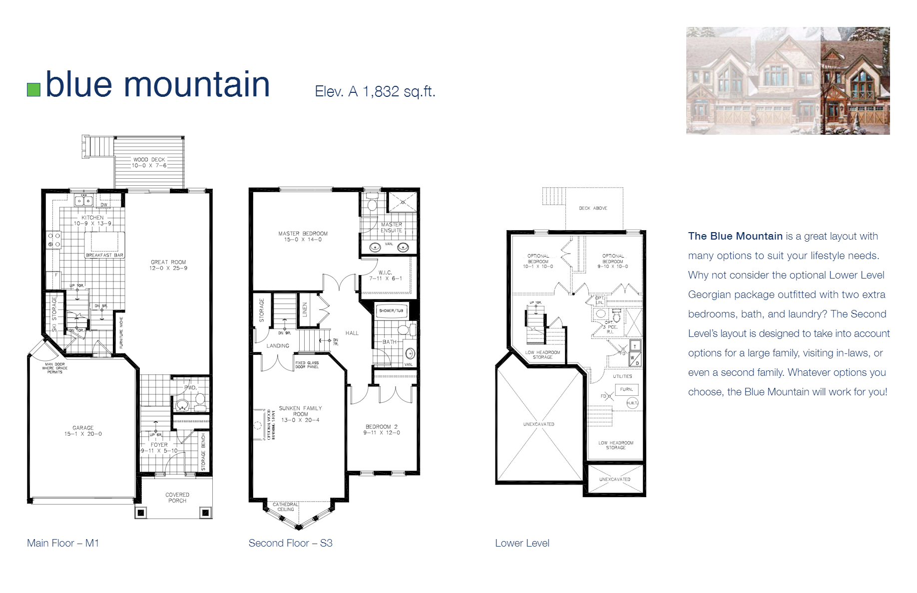 Blue Mountain floor plan at Summit Shores in The Blue Mountains, ON