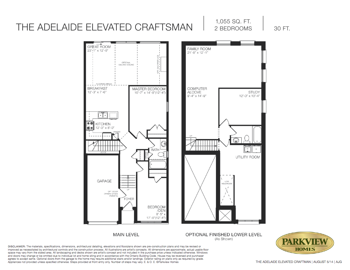 Summer Lane The Adelaide Elevated Craftsman Floor Plan, Selwyn ON Livabl