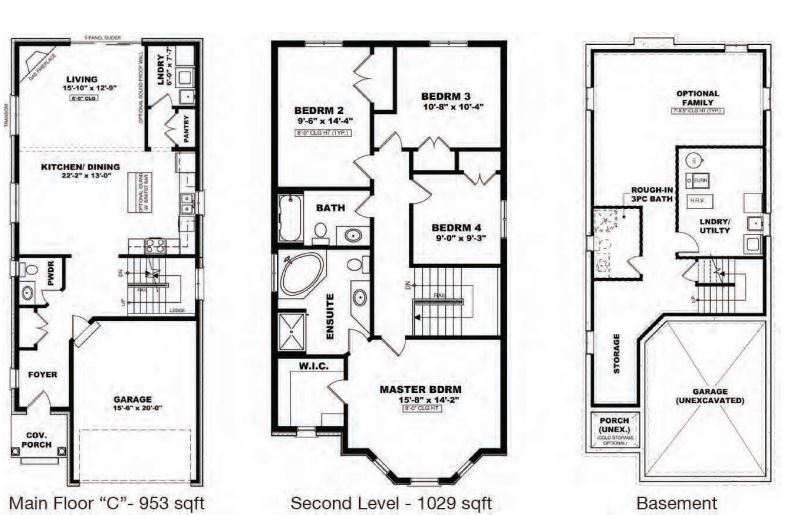 Deerfield Estates by Pinewood Niagara Builders Burgundy Floor Plans