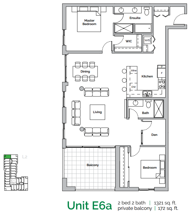 E6A floor plan at Radius Bridgeland in Calgary, AB