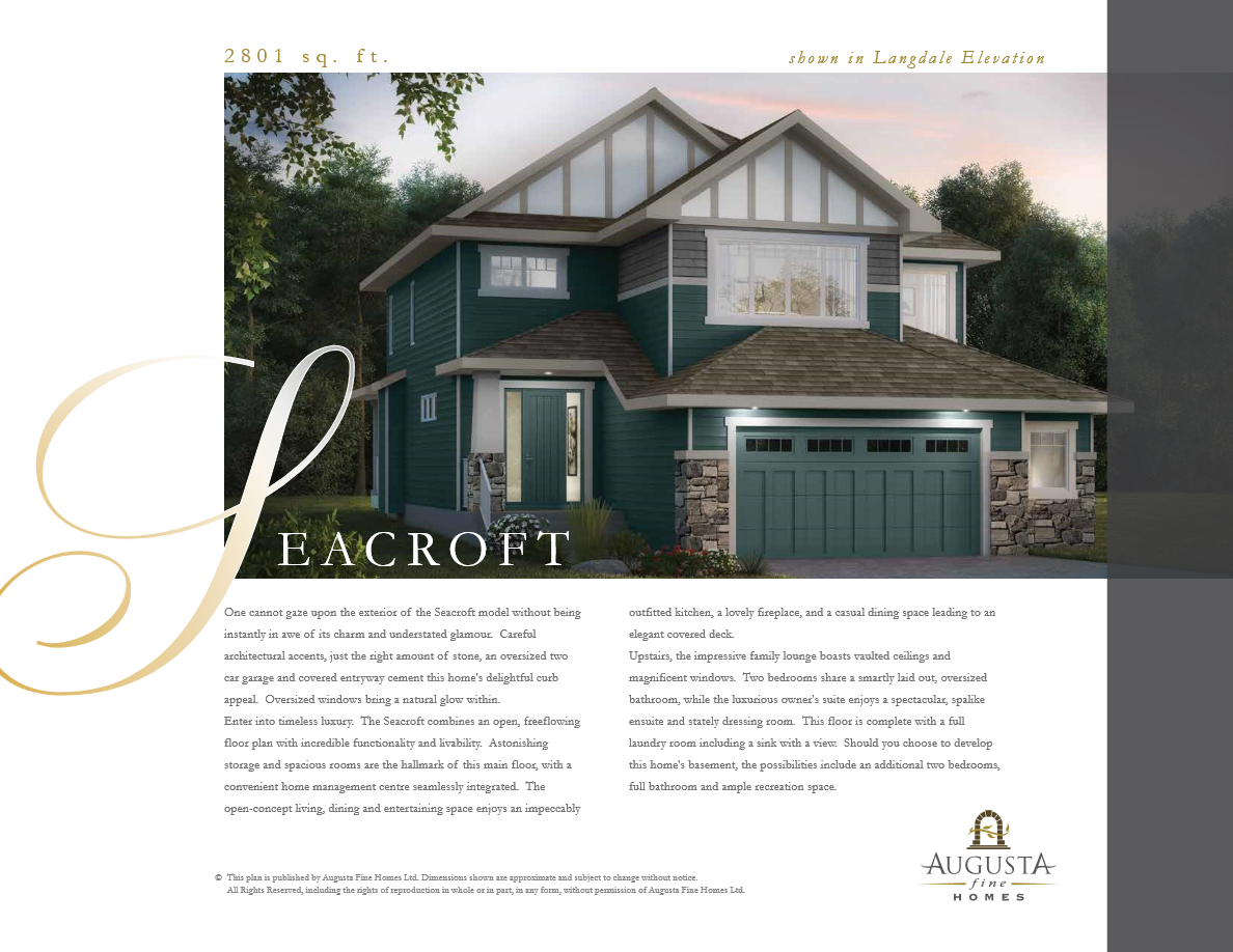 Lake Summerside Seacroft Floor Plan, Edmonton AB Livabl